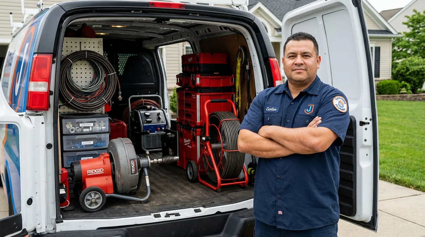 Professional drain cleaning equipment and Johns Plumbing LLC plumber in Sparks