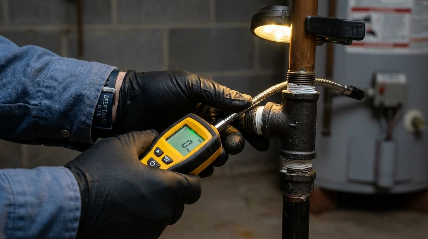 Gas leak detection with electronic sniffer by Johns Plumbing LLC in Sparks